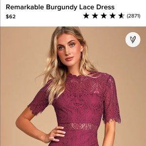 Lulus Remarkable Burgundy Lace Dress